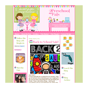 2 Preschool Pals - Custom Deluxe Blog Design