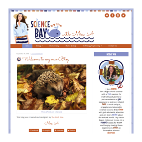Science by the Bay with Mrs A - WordPress Deluxe Blog Design