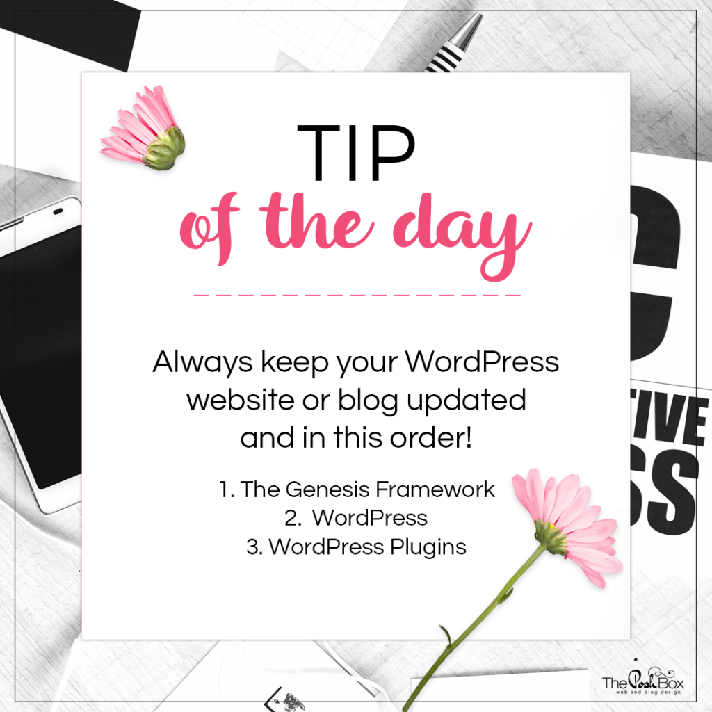 Tip of the Day - Keeping WordPress Updated and in the Correct Order