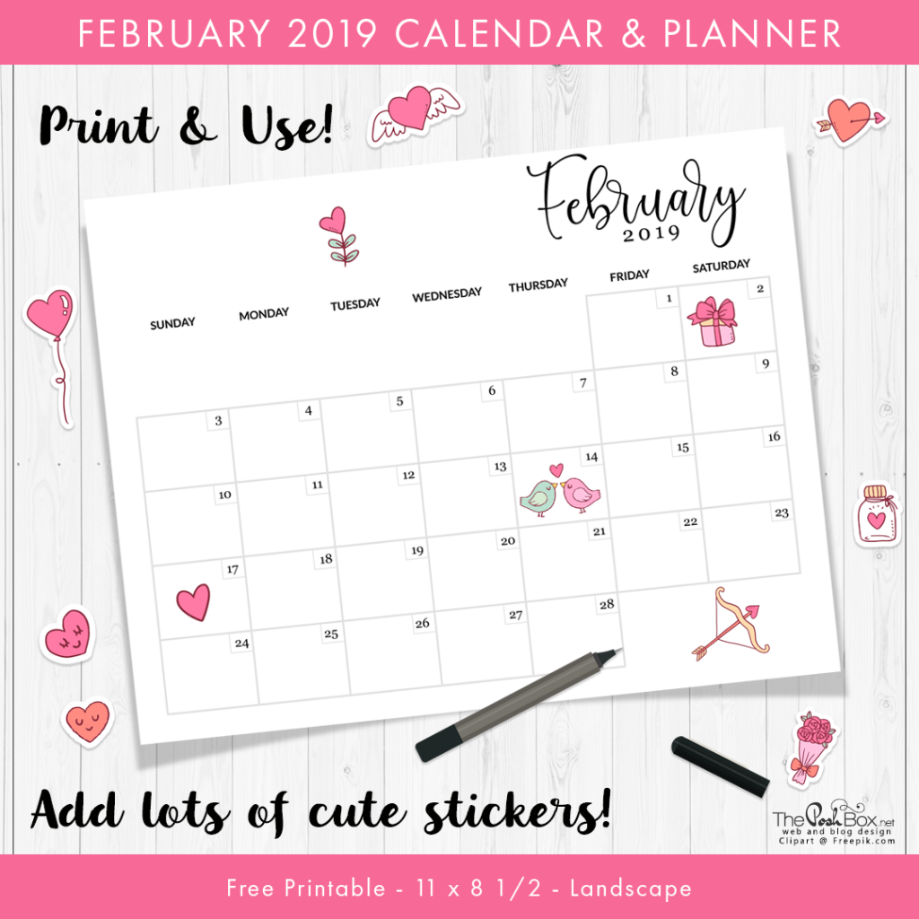 February 2019 Calendar & Planner