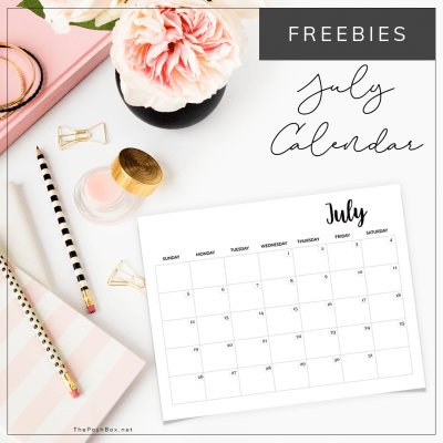 Freebie: July 2019 Calendar & Planner