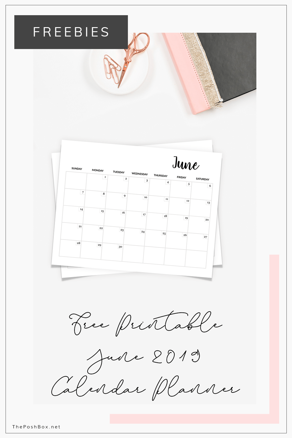 June 2019 Freebie Calendar
